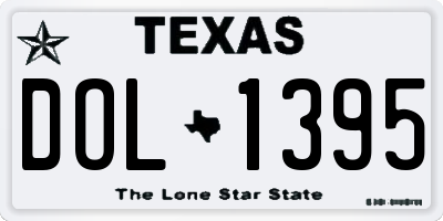 TX license plate DOL1395