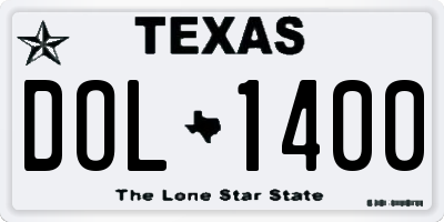 TX license plate DOL1400