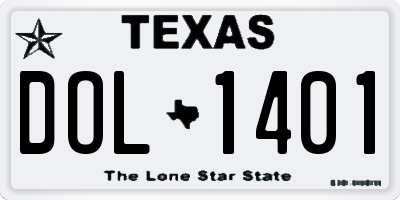 TX license plate DOL1401