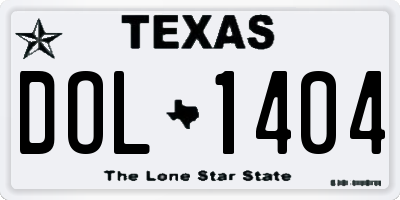 TX license plate DOL1404