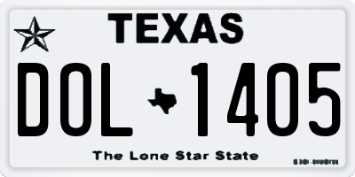 TX license plate DOL1405