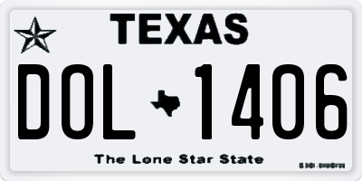 TX license plate DOL1406