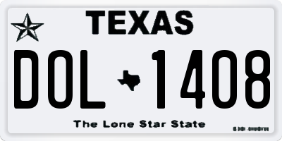 TX license plate DOL1408