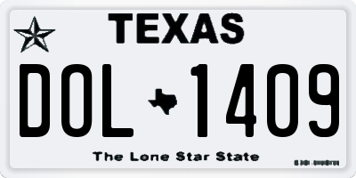 TX license plate DOL1409