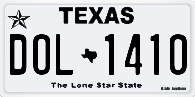 TX license plate DOL1410