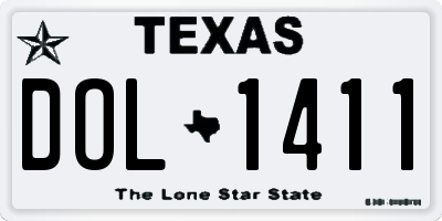 TX license plate DOL1411