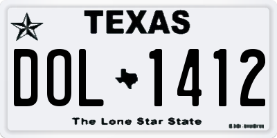 TX license plate DOL1412