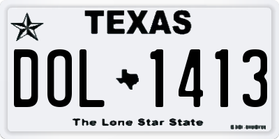 TX license plate DOL1413