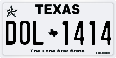 TX license plate DOL1414