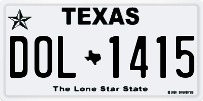TX license plate DOL1415