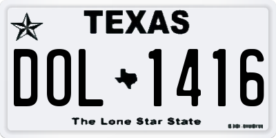 TX license plate DOL1416