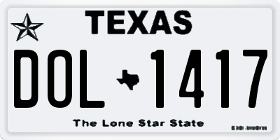 TX license plate DOL1417