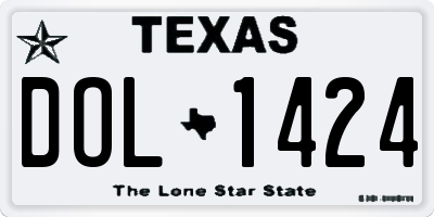 TX license plate DOL1424