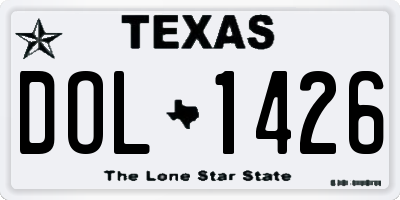 TX license plate DOL1426