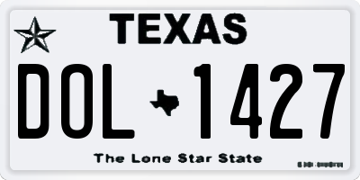 TX license plate DOL1427