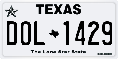TX license plate DOL1429