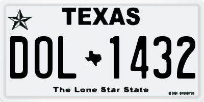 TX license plate DOL1432