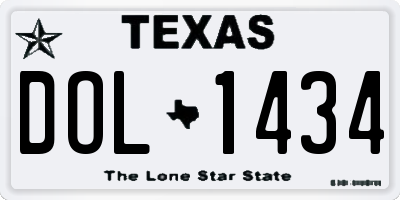 TX license plate DOL1434