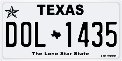 TX license plate DOL1435