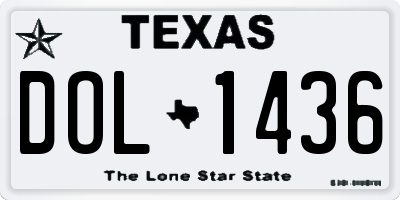 TX license plate DOL1436