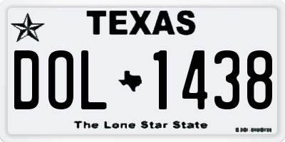 TX license plate DOL1438