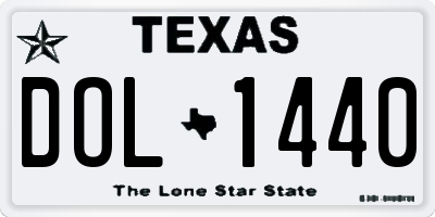 TX license plate DOL1440