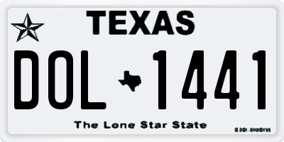 TX license plate DOL1441