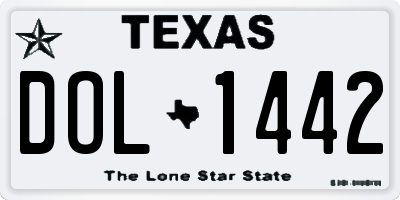 TX license plate DOL1442