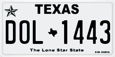 TX license plate DOL1443