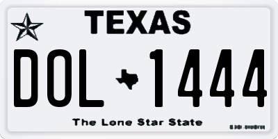 TX license plate DOL1444