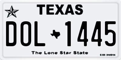 TX license plate DOL1445
