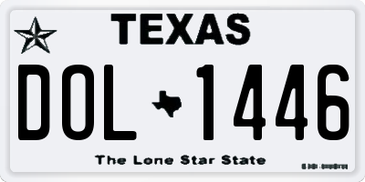 TX license plate DOL1446