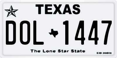 TX license plate DOL1447