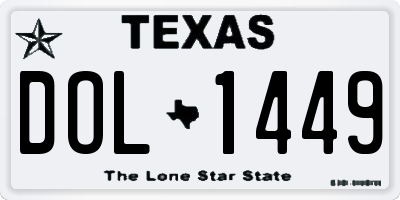TX license plate DOL1449
