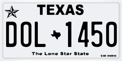 TX license plate DOL1450