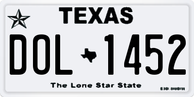 TX license plate DOL1452