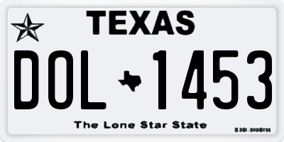 TX license plate DOL1453