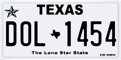 TX license plate DOL1454