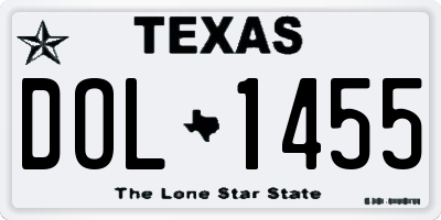 TX license plate DOL1455