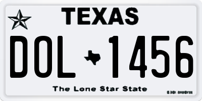 TX license plate DOL1456
