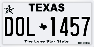 TX license plate DOL1457