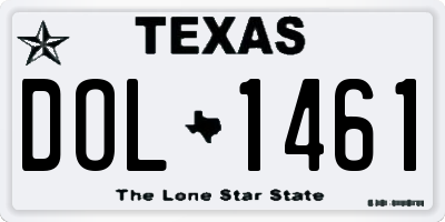 TX license plate DOL1461