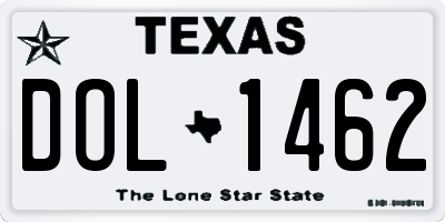 TX license plate DOL1462