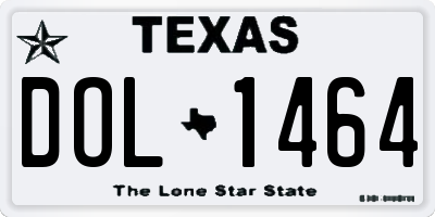 TX license plate DOL1464