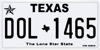 TX license plate DOL1465