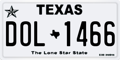 TX license plate DOL1466