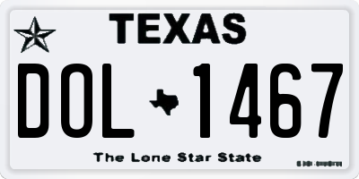 TX license plate DOL1467