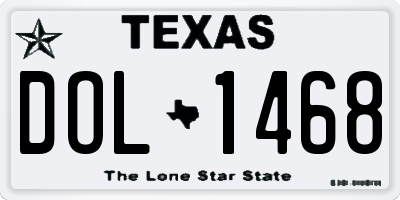 TX license plate DOL1468