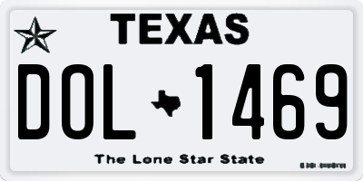 TX license plate DOL1469
