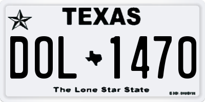 TX license plate DOL1470